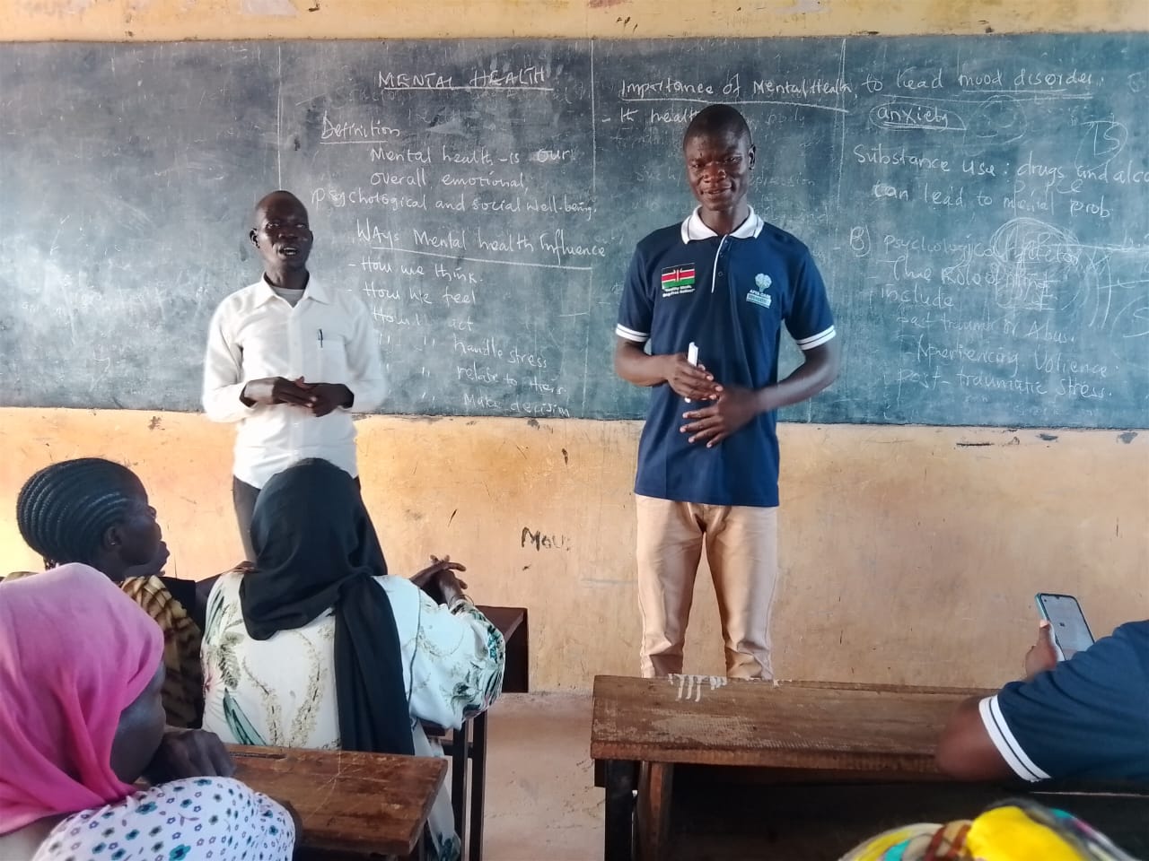 Afya Care Foundation team running a mental health session with community members at Kakuma Refugee Camp